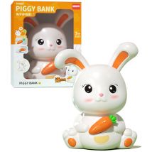 Tirelire en Plastique Forme Mignonne Grande Capacité Lapin Tirelire pour Enfants Cadeau Prévention des Chutes Tirelire en Plastique Lapin Tirelire