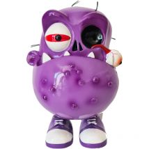 Tirelire monstre violet sur ressort
