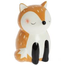 Tirelire renard orange en céramique