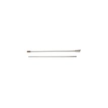 Tirador cromado para grifo de lavabo.