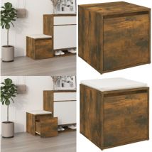 Vidaxl - Tiroir boîte Chêne fumé 40,5x40x40 cm Bois d'ingénierie - tiroir à boîte - tiroirs à boîte - Home & Living - Brun