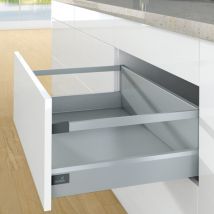 Kit tiroir casserolier avec bandeaux - hauteur 94 mm - arcitech - Décor : Argent - Longueur : 450 mm Hettich