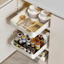 Largeight - Tiroir Coulissant Cuisine, Organiseur D'armoire Extractible, Tiroirs Coulissants Extensible,Tiroir Coulissant Pour Placard de Cuisine ne