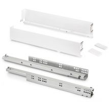 Emuca - Tiroir extérieur Simplex 25kg hauteur 88mm, profondeur 490mm, acier, peint en blanc