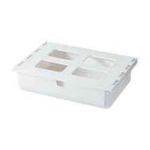 Tiroir sous bureau, boîte de rangement de tiroir, organiseur de tiroirs autocollants, pour bureau, boîte à tiroirs cachée blanche