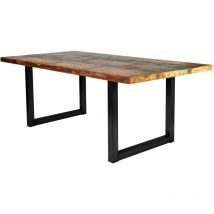 Dynamic24 - Tisch 160x85 cm, buntes Altholz 15020-11