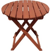 Kleiner Gartentisch Holz Beistelltisch Balkontisch Klein Rund, Klappbar Eukalyptus 100% Fsc Geölt, Dxh 45x50 Cm