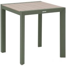 Gartentisch Evasion Holzoptik Leinen & Lorbeergrün 2 Sitzer lates aus Aluminium - Hespéride