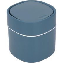 Rnemitery - Tisch-Mülleimer mit Deckel, Mini-Kunststoff-Mülleimer, kleiner Mülleimer für Schlafzimmer, Esszimmer, Badezimmer, Büro (blau)