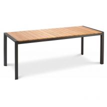 Aluminium Tisch Paros 210 x 90 cm anthrazit/Teakholz Loungetisch - Best Freizeitmöbel