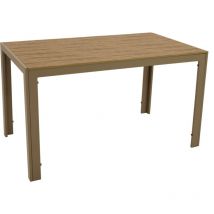 Tisch sorano 125x70cm, Alu champagner + Kunstholz braun