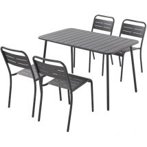 Esstisch und Stühle dunkelgrau für 4/6 Personen bergame