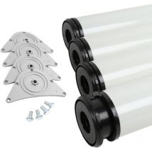 4er Tischbeine Möbelfüsse ø 80mm in Weiß Höhe 1100mm Tischstütze aus Metall