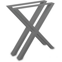 Bituxx - Tischbeine Tischkufen Tischgestell Tischuntergestell Stahl Metall Eckig (Kreuz 72x60 (80mm Breit), Grau)