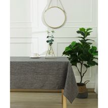 Tischdecke fleckabweisend einfarbig anthrazit rechteckig 145 x 240 cm - Gris