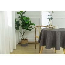 Tischdecke fleckabweisend einfarbig anthrazit rund 160 cm - Gris