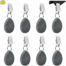 Tischdeckengewichte aus Stein mit Clip, Tischdeckengewichte in Tropfenform mit Clip, ca. 30–34 g, für Garten, Zuhause, Restaurant, Café