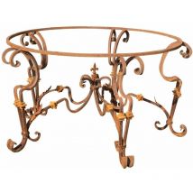 Biscottini Tischfuß aus Eisen – 123 cm Durchmesser – 74 cm Höhe – handgeschmiedetes Schmiedeeisen – rustikales Design