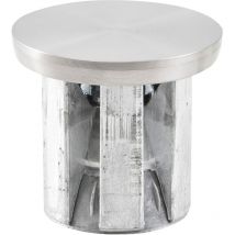 Glasplatten-Adapter Edelstahl gebürstet zum Kleben Tischbein-Adapter ø 60 mm mit Befestigungsteil