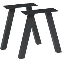 Tischgestell 2er Set Mariager 42x40cm Schwarz – Pulverbeschichteter Stahl – Justierbare Stellschrauben – Ideal für DIY-Projekte