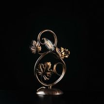 Bonetti Illumina - Tischlampe Aus Braunem Eisen Mit Golddekorationen, Ein Licht 21x H30 Cm