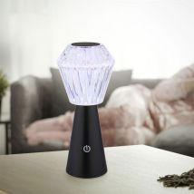 Globo Lighting - Tischlampe Beistellleuchte Dekoleuchte Rgb Led Kristall Klar Touch Akku Schwarz