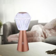 Tischlampe Beistellleuchte Dekoleuchte rgb led Kristall usb Touch Akku messing