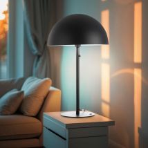 Retro Tischlampe Pilz grau Beistelllampe Wohnzimmerleuchte Nachttischlampe Pilzdesign Tischleuchte Schlafzimmerlampe, Metall, 1x E27, DxH 45 x 73 cm