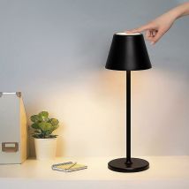 Tischlampe Kabellos Gr4tec Led Tischlampe Akku Dimmbar Touch Switch & Aufladbar Usb-c Aluminium Tischlampen Schwarz 3w 3000k Warmwei Ip44 Wasserdic