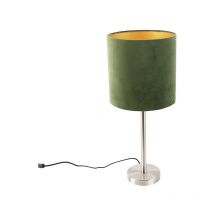 Tischlampe Stahl mit grünem Schirm 25 cm - Simplo