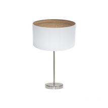 Fabrilamp - Tatiana Tischleuchte 1xe27 Nickel/weiß-weiß-mad.light 63x30x30 Cm