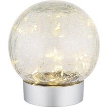 Tischlampe led Tischleuchte Wohnzimmerlampe Bruchglas Schlafzimmerleuchte Nachttischlampe Dekolampe, warmweiß, DxH 12 x 13,5 cm