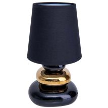 Tischleuchte Beistelllampe Schreibtischlampe Schwarz-gold Schlafzimmerlampe