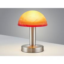 Tischleuchte fynn ii mit Touchfunktion, Silber & Schirm Orange-Weiß, Höhe 21cm