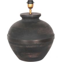 Anne Lighting - tischlampe - Lyons - schwarz - holz veloursstoff