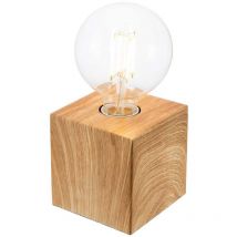 Tischleuchte Leselampe Beistelllampe Touch-Schalter Eichenfarbe Metall Glas