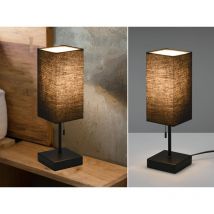 Reality Leuchten - Tischlampe Ole Mit Stoffschirm Schwarz & Usb Ladestation, Höhe 35cm