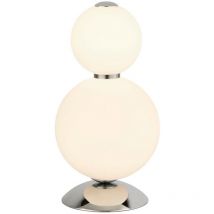 Snowball 2 Light Tischlampe, Chrom mit Opalglasschirm - Searchlight