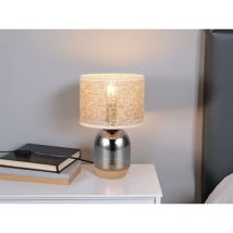 Tischleuchte Tara Mit Rattanschirm, Kork Und Glasfuß, Höhe 32cm