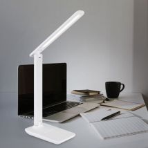 LED Tischleuchte Wohnzimmerlampe Tischlampe Touchdimmer Beistellleuchte Schreibtischleuchte CCT weiß, Kunstleder, 5W 570Lm 2700K, 4000K, 6500K, H 50