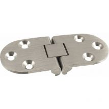 Tischscharnier, 30x72 mm, ÖW 180°, Messing Edelstahl Effekt