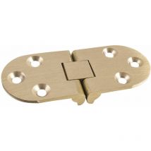 Tischscharnier, 30x72 mm, öw 180°, Messing geschliffen