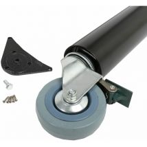 Tischbein Möbelfuss auf Rolle mit Bremse ø 60mm Höhe 870 mm Schwarz aus Stahl