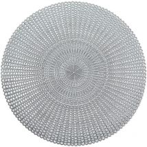 Zeller Platzset PVC rund 41 cm silber 12 Stück Tischdekoration pflegeleicht modern Blickfang