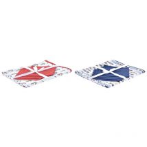 Set dkd homedecor blau white rot 150 x 150 x 0,5 cm (2 Stück)