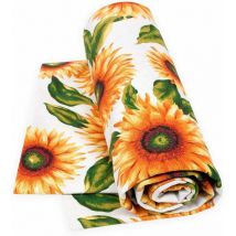 Emmevi Mv S.p.a. - Tissu d'ameublement Couvrir tout Housse de Canapé Fauteuil-lit Tournesols Blanc - 170x280 cm
