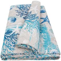 Tissu D'Ameublement En Coton Gran Foulard Housse De Canapé Marino - 260x280 Cm