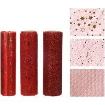 Tissu décoratif en polyester rouge 200x14,5 cm