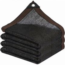 Tissu d'ombrage – Filet d'ombrage de Jardin avec illets Couverture d'ombrage extérieure pour pergola, terrasse, Plantes, Serre, poulailler, Noir,