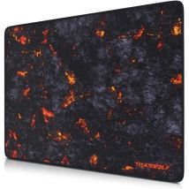 Titanwolf Gaming Mauspad XL, 440 x 350mm Mousepad mit Stoffoberfläche, Gummierte Rückseite, Lavamotiv